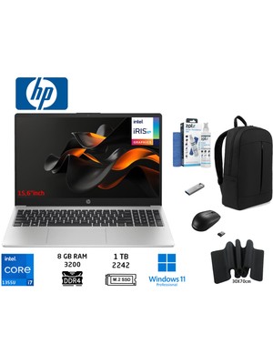HP 250 G10 B2PH1ES İ7-1355U 8gb 1tb SSD 15.6" W11 Pro+Duddi Çanta+Mouse+Mousepad+Usbbellek+Temizlikkit