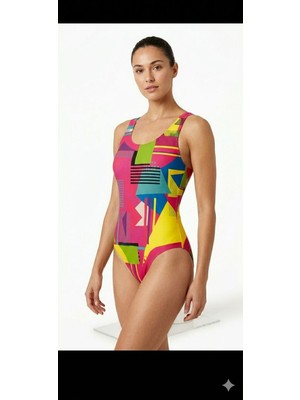 Karacan Desenli Kadın Yüzücü Mayo