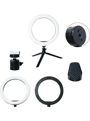 Mcg® 8inç 20CM Youtube Instagram Tiktok Selfie  Stüdyo Video Fotoğraf Ring Light  Tripod LED Halk