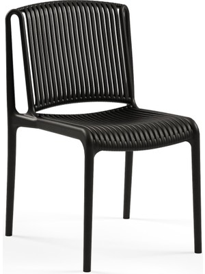 Tilia Nes Polipropilen Sandalye Siyah - Bahçe, Balkon, Dış Mekan, Kafe, Restoran İçin