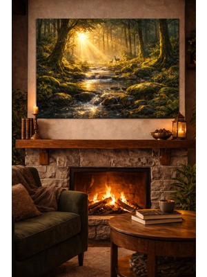 Artease Dekoratif Orman ve Dere Kanvas Tablo
