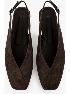 Shoeberry Kadın Noya Kahve Süet Babet