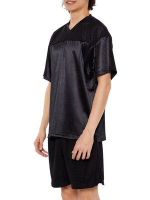 F21 V Yaka File Jersey Tişört
