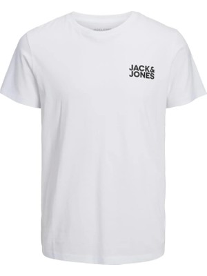 Jack & Jones Erkek Jjecorp Logo Tee Kısa Kol Beyaz Günlük Stil M Beden 12151955-WH