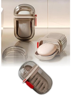 Tafce Şeffaf Kutu Şeklinde Plastik Katı Sabunluk Pratik Kullanımlı Hijyenik Banyo Sabun Kabı