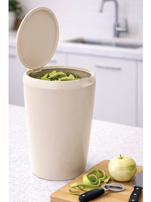 Primanova 6 Lt Banyo Mutfak Tezgah Üstü Çöp Kovası - Bej