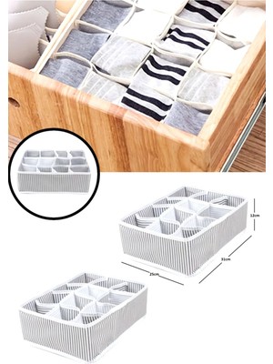 Twin Store 12 Bölmeli Pratik Bölmeli Çekmece Düzenleyici Organizer(Iç Çamaşırı Kravat Çorap Düzenleyici)