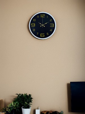 Çetiner Group 36 cm Beyaz Gold Rakamlı Dekoratif Duvar Saati