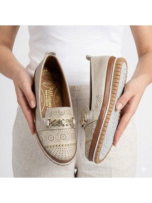 Kindep (Metem) Termo Kaymaz Taban Günlük Comfort Kadın Ayakkabı Bej