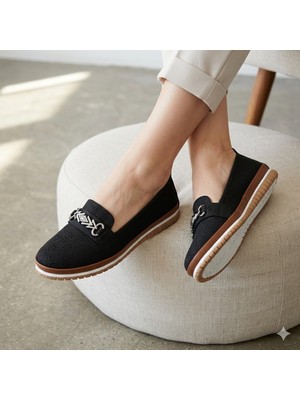 Kindep (Metem) Termo Kaymaz Taban Günlük Comfort Kadın Ayakkabı Siyah