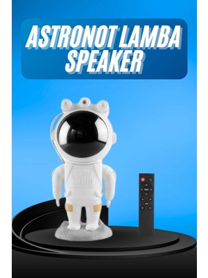 OEMTR Gece Lambası Astronot Bluetooth Hoparlörlü Galaksi Işık Projektörü
