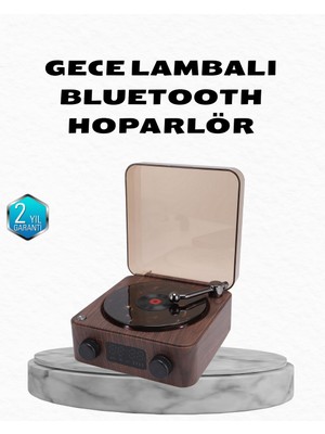 OEMTR Gece Lambası Bluetooth Hoparlör Dijital Saat Çok Fonksiyonlu Su Dalgası Işıklı