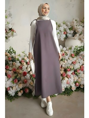 İmaj Butik Füme Ip Askılı Jile Elbise