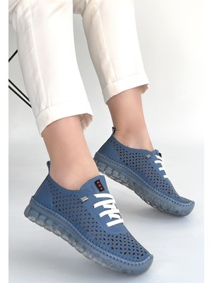 Novytech Otja Deri Lazerli Bağcıklı Spor Ayakkabı - Lisinya