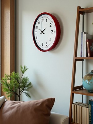 Twin Store 36 cm Kırmızı Dekoratif Duvar Saati