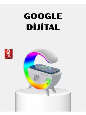 OEMTR Rgb Işıklı Kablosuz Şarjlı Hoparlör - Fm Radyolu Akıllı Gece Lambası