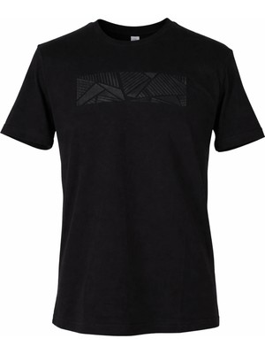 Trender 26YDT1000023 Siyah Erkek T-Shirt Desen Enjeksiyon