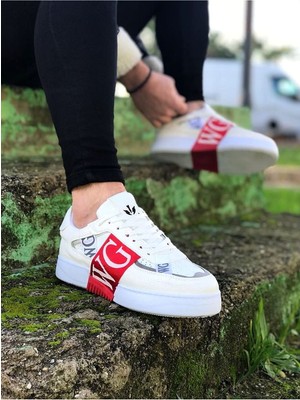 Epilons Beyaz Kırmızı Erkek Günlük Ayakkabı