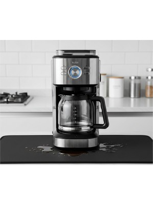 Twin Store Kahve Makinesi Altlığı Su Emici Kaymaz Taban Tezgah Koruyucu Kurulama Matı