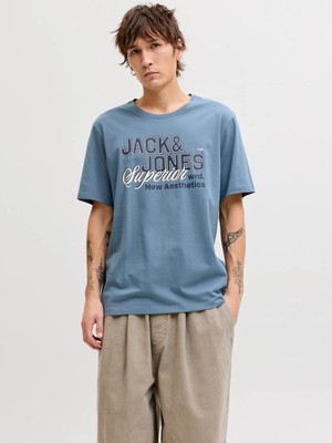 Jack & Jones Jjelogo Tee Ss O-Neck 2 Col SS26 Sn Mavi Erkek T-Shirt 12288016