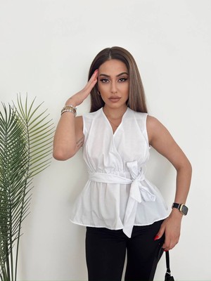 Aura Boutique Moda Bel Lastikli Bagcikli Bluz