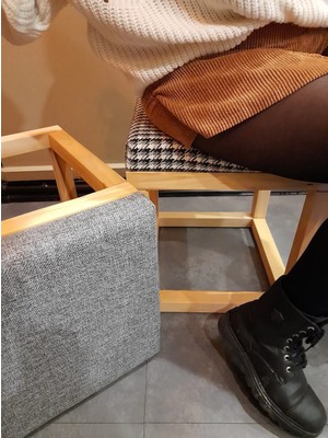 Mosa Modern Masif Ahşap Tabure