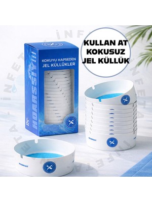İnfeta 25 Adet Koku Emici Jel Küllük Yeni Nesil Tek Kullanımlık Küllük Hijyenik Ofis Kafe Ev Kül Tablası