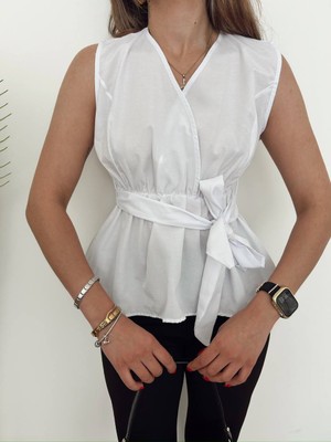 Aura Boutique Moda Bel Lastikli Bagcikli Bluz