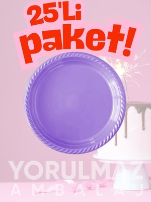 Yorulmaz Ambalaj 🟣 Rainbow Lila Plastik Tabak 25 Adet – Şık & Dayanıklı Kullan-At