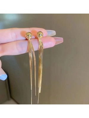 Abiye Top Model Gold Renk Küpe