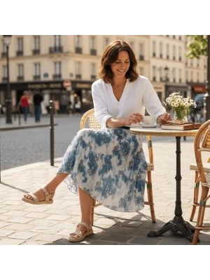 Eren Style Şifon Içi Astarlı Beli Lastikli Etek(95 Cm)-(38-52)