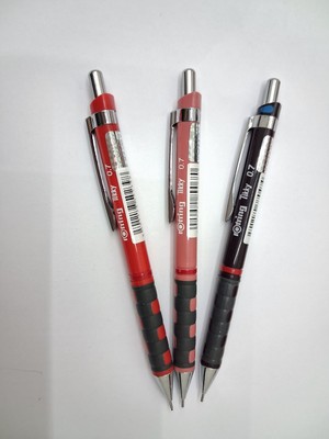 Rotring Tikky Mekanik 0,7mm 3lü (Kırmızı Gülkurusu Kahverengi)