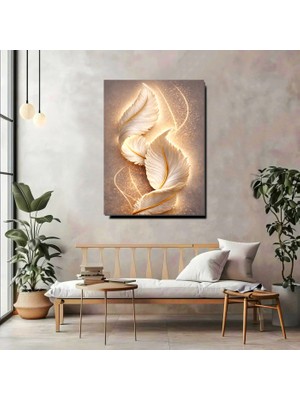 Artprinta Altın Işıltılı Melek Kanatları Kanvas Tablo – Modern ve Zarif Duvar Dekoru