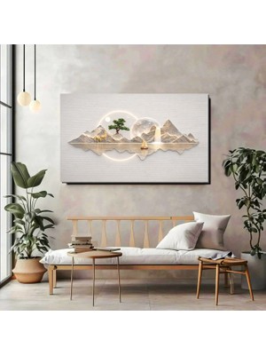 Artprinta 3D Dağ Manzaralı Kanvas Tablo – Modern Minimalist Doğa Duvar Dekoru