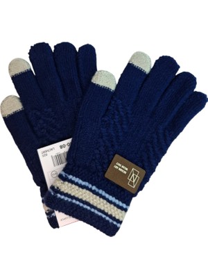 Spteks Kitti 9-12 Yaş Erkek Garson Lacivert Renk Amblem Figürlü Kışlık Örme Eldiven