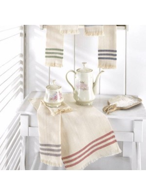 30X50 cm Pamuklu Şerit Desenli Kurulama Bezi – 6’lı Set