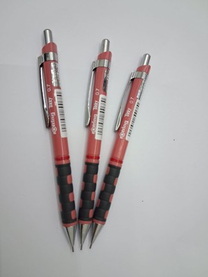 Rotring Tikky 0,7 mm Ergonomik Tasarımlı Gül Kurusu Renkli Metal Mekanik Kurşun Kalem Seti