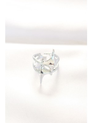 Skygo Yıldız Model Silver Renk Ayarlanabilir Yüzük - TJ-BYK3143