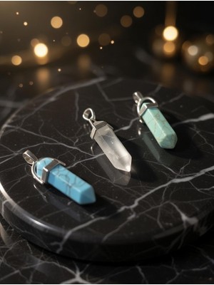 Anka Select Turkuaz,çivit,beyaz Akik Doğal Taş Çivi Kolye Ucu Elişçiliği Özel Tasarım (1 Adet)