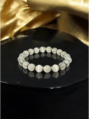 Bonicce Selenit Taşı Gerçek Doğal Taş Bileklik (8mm)