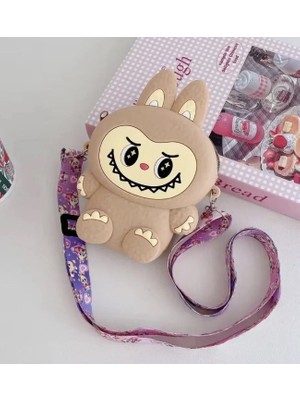 Labubu Kedi Kulaklı Silikon Çanta Cüzdan Kadın Genç Kız Çocuk Bebek 15X9 cm Hediyelik Ayarlı Askı