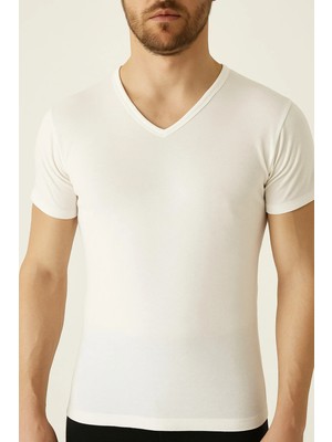 Vienetta Erkek V Yaka Kısa Kollu Termal Içlik-Yumuşak ve Esnek Kumaş