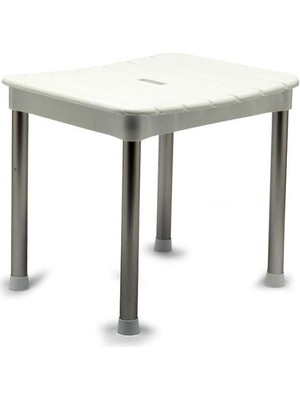 Pucutun M-KV33-01 Okaliptus Tabure, Maks. 100 kg Kapasite, 37 x 34 x 30 Cm, Beyaz