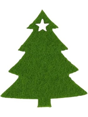 Pucutun Keçe Mini Yeşil Çam Ağacı 7 cm Süsleme 5 Adet