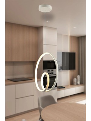Ey Shop Modern Beyaz Damla Göz Model 3 Renk (Beyaz & Sarı & Günışığı) LED Avize