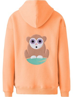 Beynlab Unisex Tarsier Hoodie Şeftali