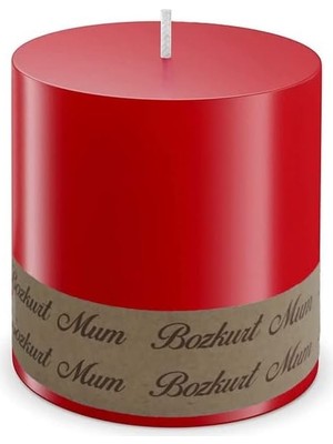 Pucutun Sima Gift Bozkurt Mum Silindir Mum 7cm Çap x 7cm Boy Dev Mum 7 Cmx 7cm Silindir Mum 7x7 cm MUM7X7 (Kırmızı)