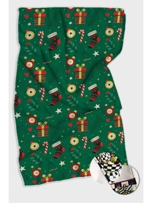 Pucutun Yeşil Yeni Yıl Temalı Yılbaşı Fırın Mutfak Havlusu 30X50CM