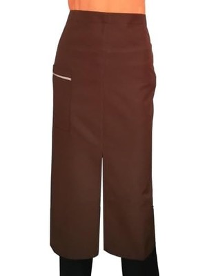 Pucutun Cepli Önlük Biyeli Uzun Belden Kahverengi