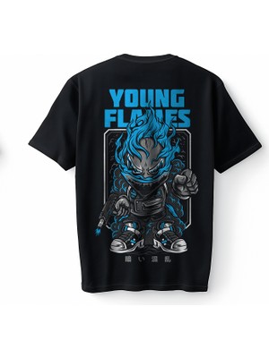 Bumeta Young Flames Urban Oversize Unisex Tişört T-Shirt